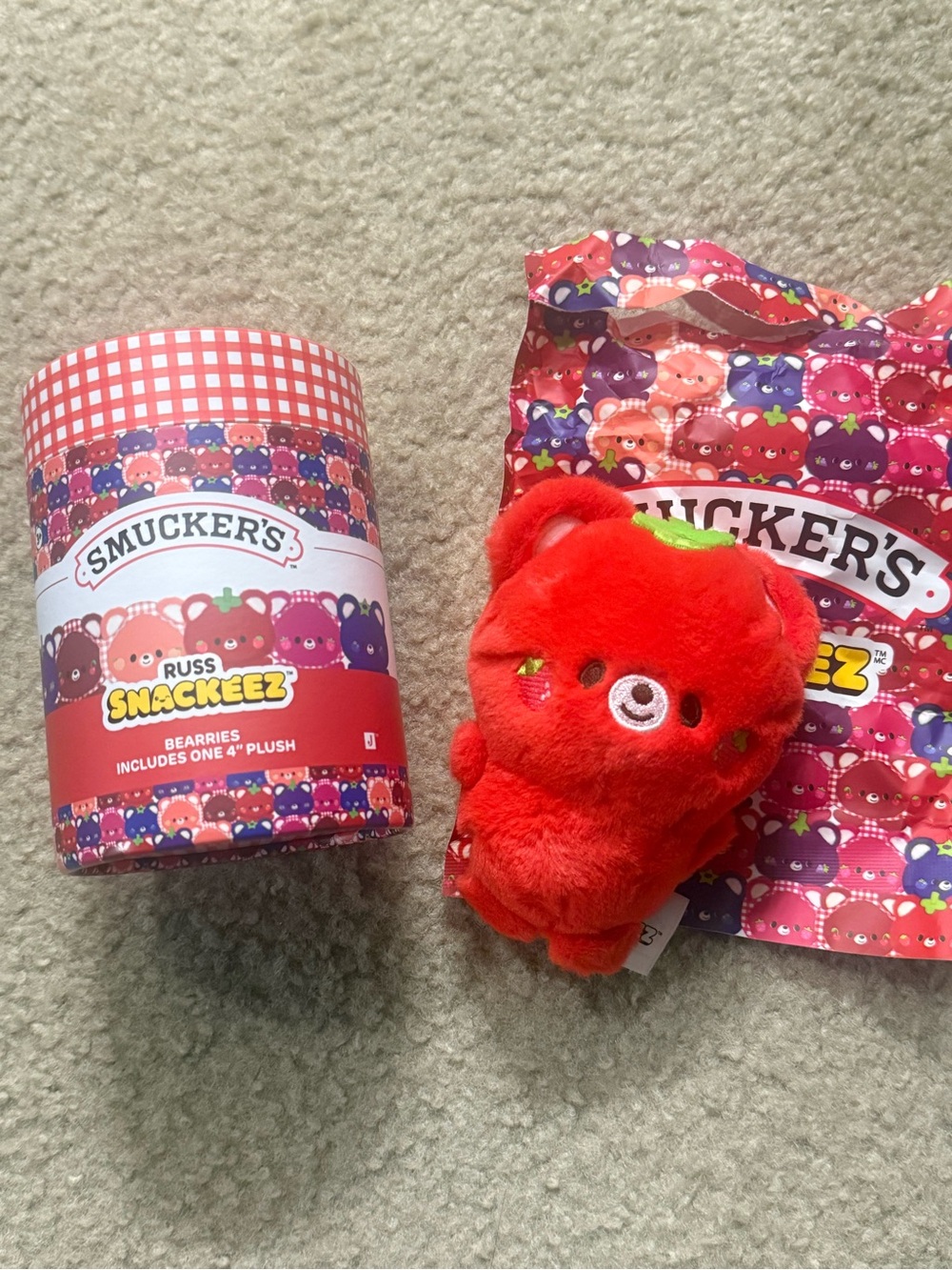 Smucker's Russ Snackeez Strawberry Bear Plush